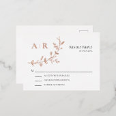 Gold Foil RSVP, Wedding Invitation Response Card Folie Uitnodiging Briefkaart (Voorkant / Achterkant)