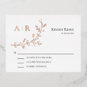 Gold Foil RSVP, Wedding Invitation Response Card Folie Uitnodiging Briefkaart (Voorkant)