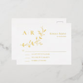 Gold Foil RSVP, Wedding Invitation Response Card Folie Uitnodiging Briefkaart (Voorkant / Achterkant)