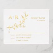Gold Foil RSVP, Wedding Invitation Response Card Folie Uitnodiging Briefkaart (Voorkant)