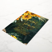 GOLD FOIL Rustige zonnebloemen VRIJGEZELLENFEEST Q Folie Uitnodiging (Gedraaid)