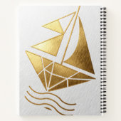 Gold Foil Sailboat Notitieboek (Achterkant)