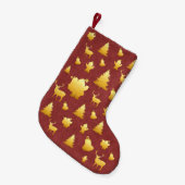 Gold Foil Santa Faux Red Kerstmis stoppen Kleine Kerstsok (Voorkant (Hangend))