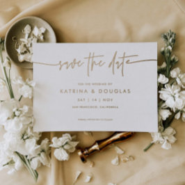 Gold Foil Save the Date Wedding Announding Kaart