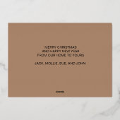 Gold Foil Scandinavian Village Houses Kerstmis Folie Feestdagenkaart (Achterkant)