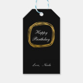 Gold Foil scrable Circle Moderne Chic Gift Label Cadeaulabel (Voorkant)