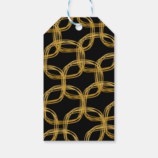 Gold Foil scrable Circle Moderne Chic Gift Label Cadeaulabel (Achterkant)