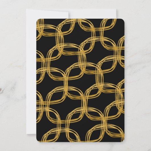 Gold Foil Scribble Circle Chic Wedding Invitations Kaart (Achterkant)