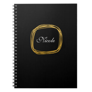 Gold Foil Scribble Circle Moderne Notitieboek Jour