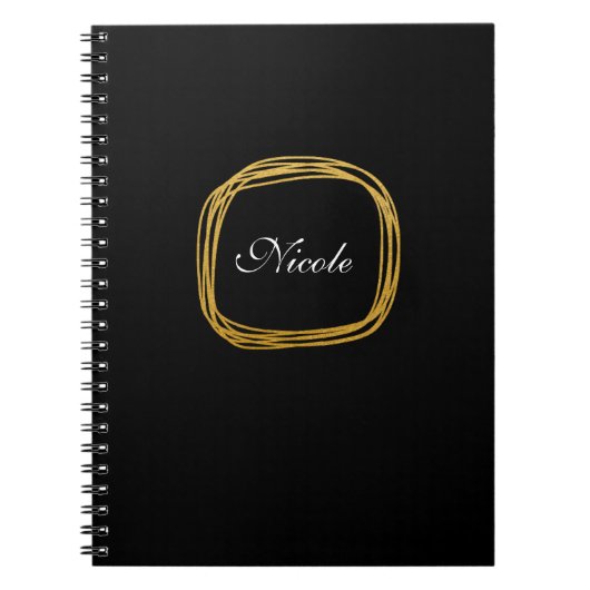 Gold Foil Scribble Circle Moderne Notitieboek Jour (Voorkant)