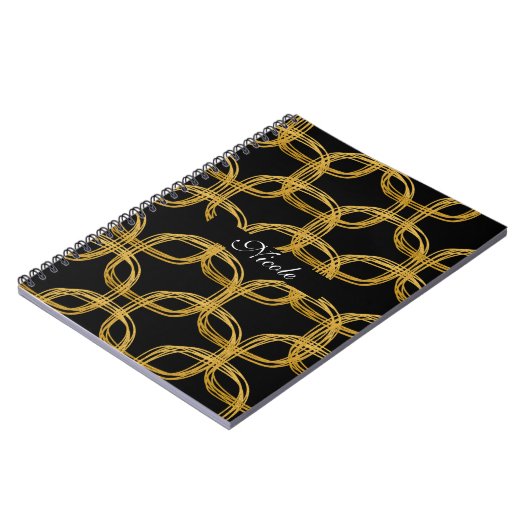 Gold Foil Scribble Circle Moderne Notitieboek Jour (Linkerzijde)
