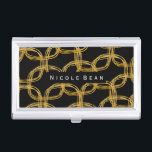 Gold Foil Scribble Cirkelhouder Visitekaarthouder<br><div class="desc">Gold Foil Scribble Circle Business Card Holder. Pas aan met om het even welke tekst of verlaat het leeg.</div>