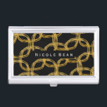 Gold Foil Scribble Cirkelhouder Visitekaarthouder<br><div class="desc">Gold Foil Scribble Circle Business Card Holder. Pas aan met om het even welke tekst of verlaat het leeg.</div>