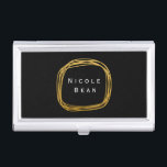Gold Foil Scribble Cirkelhouder Visitekaarthouder<br><div class="desc">Gold Foil Scribble Circle Business Card Holder. Pas aan met om het even welke tekst of verlaat het leeg.</div>