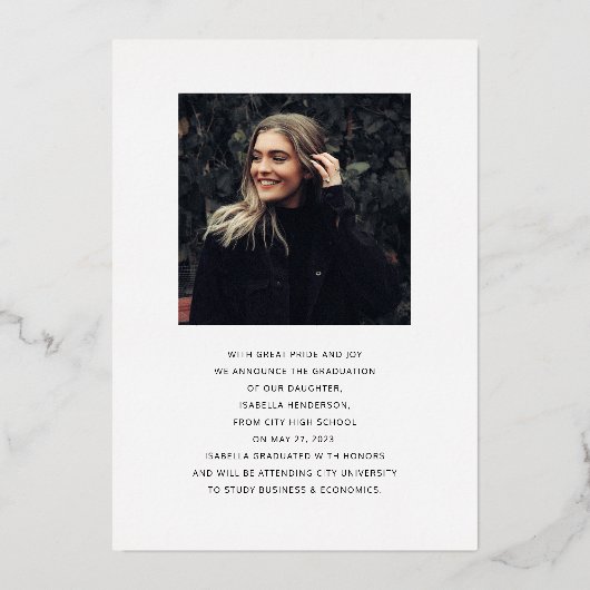 Gold Foil Script 2 Aankondiging van Afstuderen Fot (Achterkant)