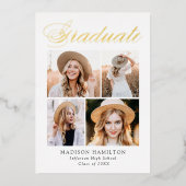 Gold Foil Script 4 Aankondiging van Afstuderen Fot (Voorkant)