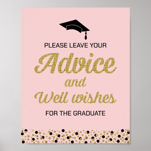 Gold Foil Script Advice and Well wil Afstudeerder  Poster (Voorkant)