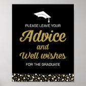 Gold Foil Script Advice and Well wil Afstudeerder Poster (Voorkant)