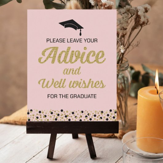 Gold Foil Script Advice and Well wil Afstudeerder  Poster