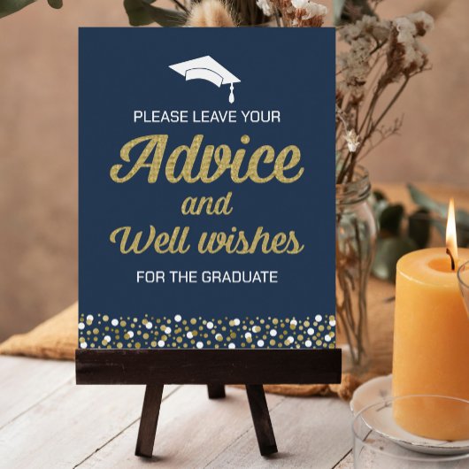 Gold Foil Script Advice and Well wil Afstudeerder  Poster