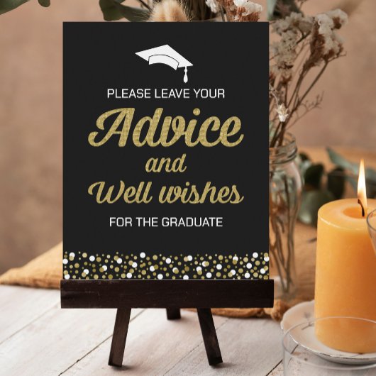 Gold Foil Script Advice and Well wil Afstudeerder Poster