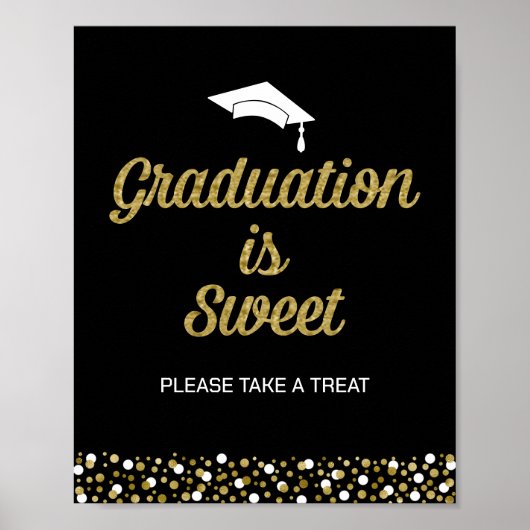 Gold Foil Script-Afstuderen is Sweet Afstudeerder  Poster (Voorkant)