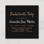 Gold Foil & Script Bachelorette Party Ticket (Voorkant)