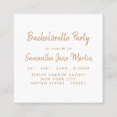 Gold Foil & Script Bachelorette Party Ticket (Voorkant)