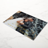 Gold foil script bruiloft dank je creditcard folie uitnodiging (Gedraaid)