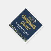 Gold Foil Script Confetti Congrated Afstudeerder B Servet (Hoek)