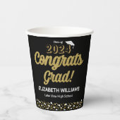 Gold Foil Script Confetti Congring Afstudeerder Bl Papieren Bekers (Voorkant)