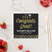 Gold Foil Script Confetti Congring Afstudeerder Bl Servet (Insitu)