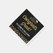 Gold Foil Script Confetti Congring Afstudeerder Bl Servet (Hoek)