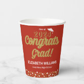 Gold Foil Script Confetti Congring Afstudeerder Re Papieren Bekers (Achterkant)