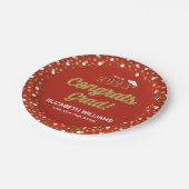 Gold Foil Script Confetti Congring Afstudeerder Re Papieren Bordje (Gekanteld)