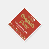 Gold Foil Script Confetti Congring Afstudeerder Re Servet (Hoek)