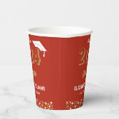Gold Foil Script Confetti Graduation Party Red Papieren Bekers (Rechts)