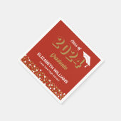 Gold Foil Script Confetti Graduation Party Red Servet (Hoek)