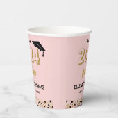 Gold Foil Script Confetti Graduing Party roze Papieren Bekers (Rechts)