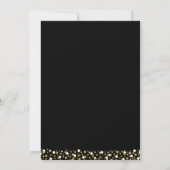 Gold Foil Script Confetti Graduparty Black Kaart (Achterkant)