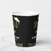 Gold Foil Script Confetti Graduparty Black Papieren Bekers (Rechts)