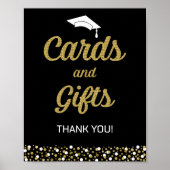 Gold Foil Script Confetti Kaarten en cadeaubonAfst Poster (Voorkant)