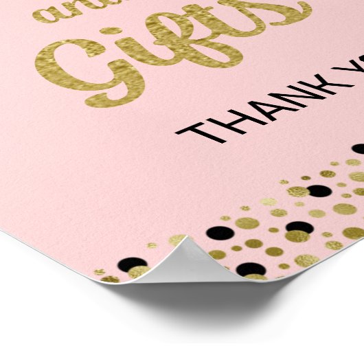 Gold Foil Script Confetti Kaarten en cadeaubonAfst Poster (Hoek)