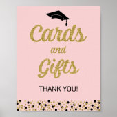 Gold Foil Script Confetti Kaarten en cadeaubonAfst Poster (Voorkant)