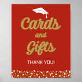 Gold Foil Script Confetti Kaarten en cadeaubonAfst Poster (Voorkant)