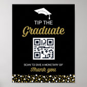 Gold Foil Script Confetti Tip: Afstuderen teken Poster (Voorkant)