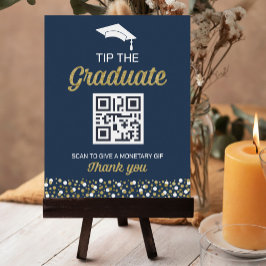 Gold Foil Script Confetti Tip: Afstuderen teken Poster