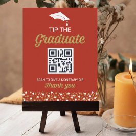 Gold Foil Script Confetti Tip: Afstuderen teken Poster