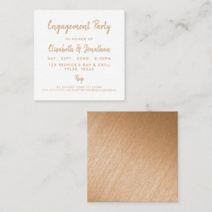 Gold Foil & Script Engagement Party Ticket Uitnodi