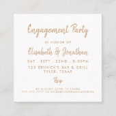 Gold Foil & Script Engagement Party Ticket Uitnodi (Voorkant)